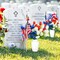 13" Fake Red White and Blue Memorial Tulips Bouquet for 4th of July Decorations Memorial Flowers